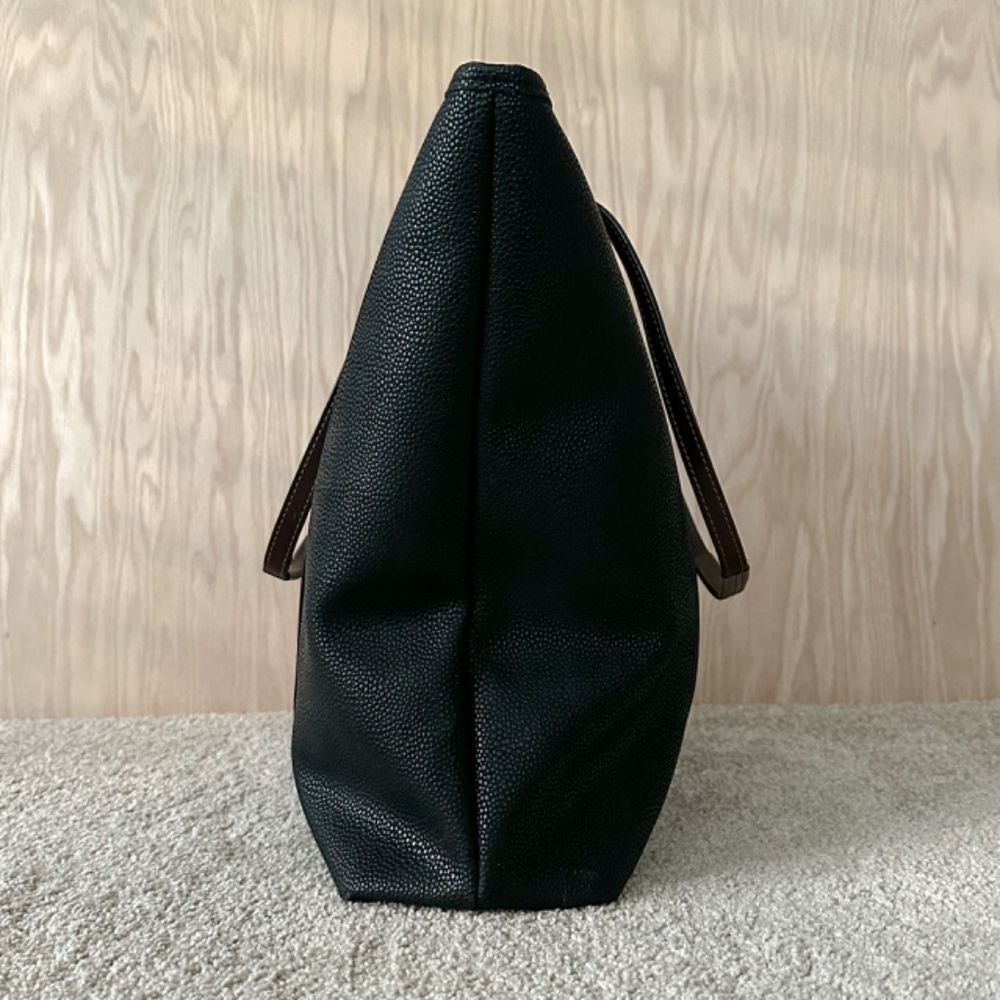 Jack Georges Pebbled Leather Black Laptop Tote Bag - Picture 6 of 15